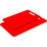 Excellent Houseware snijplank - set van 2 formaten - rood - kunststof