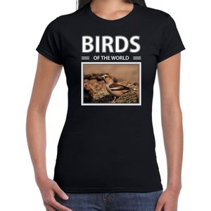 Dieren foto t-shirt Appelvink - zwart - dames - birds of the world - cadeau shirt Appelvinkjes liefhebber