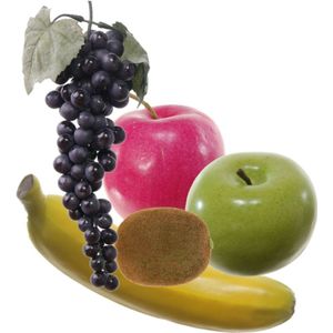 Kunstfruit decofruit fruitschaal - set van 5x stuks - 6 tot 28 cm - kleuren mix