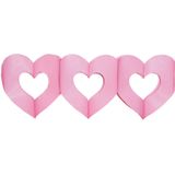 2x stuks hartjes feest deco slinger roze 3 meter van papier - Feestartikelen/versieringen