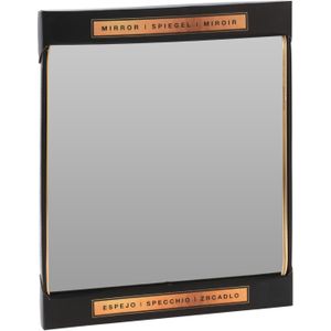 Home & Styling Rechthoekige wandspiegel - goud - metalen frame - 45 x 35 cm