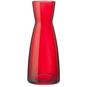 Karaf vorm bloemen vaas rood glas 20.5 x 8 cm - Home deco vazen