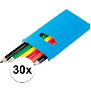 30x Doosjes kleurpotloden met 6 potloden