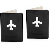 3x stuks paspoort houders zwart 13 cm - Reis documentenhouders paspoorthoezen