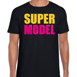 Super model cadeau t-shirt zwart heren - Fun tekst /  Verjaardag cadeau / kado t-shirt