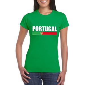 Groen Portugal supporter t-shirt voor dames - Portugese vlag shirts