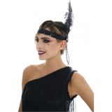 Carnaval verkleed accessoire set - dames hoofdband en parelketting - charleston/jaren 20 stijl