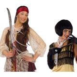 Carnaval verkleed accessoire set - dames hoofdband en parelketting - charleston/jaren 20 stijl