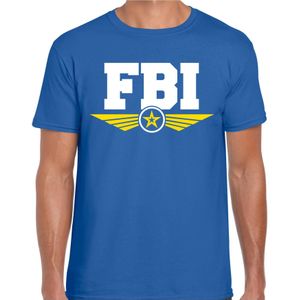 FBI politie agent verkleed t-shirt blauw voor heren - federale politiedienst - verkleedkleding / tekst shirt
