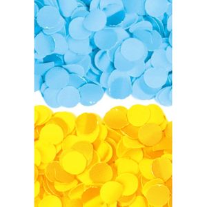 600 gram geel en blauwe papier snippers confetti mix set feest versiering - 300 gram per kleur