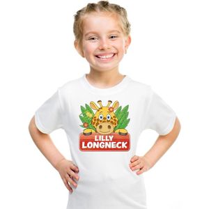 Lilly longneck de giraffe t-shirt wit voor kinderen - unisex - giraffen shirt - kinderkleding / kleding