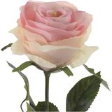 Emerald Kunstbloemen boeket roos Simone - 8x - licht roze - 45 cm - decoratie bloemen