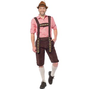 Oktoberfest lederhose - donker bruin - voor heren - Bierfeest kleding