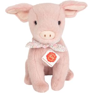 Hermann Teddy Knuffeldier varken/biggetje - pluche stof - premium kwaliteit knuffels - roze - 23 cm