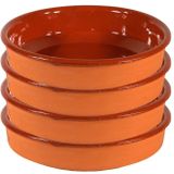 8x Tapas schalen bruin/ terracotta 24 cm - Tapas serveerschalen/borden