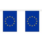 2x Buiten vlaggenlijn Europa 3 meter - Europese vlag - Supporter feestartikelen - Landen decoratie en versieringen