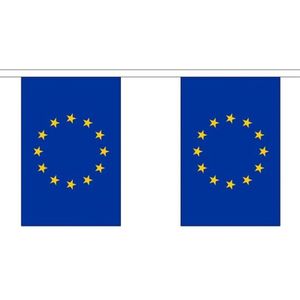 2x Buiten vlaggenlijn Europa 3 meter - Europese vlag - Supporter feestartikelen - Landen decoratie en versieringen