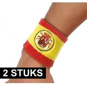 2x Supporter pols zweetbandjes Spanje - Zweetband met Spaanse vlag - EK/WK landen thema