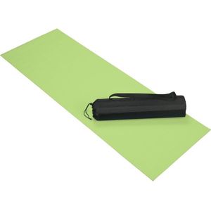 Lime groene yoga/fitness mat 60 x 170 cm - Sportmat/yogamat/pilatesmat - Thuis fitness/yoga/pilates sport benodigdheden.