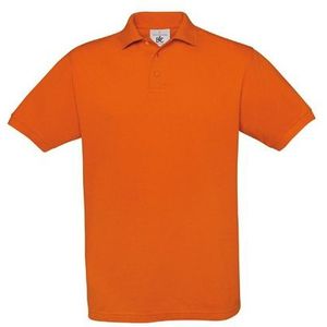 Oranje polo t-shirt met korte mouw