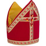 Sinterklaas kokermijter polyesterfluweel luxe voor volwassenen - Sint kostuum accessoires