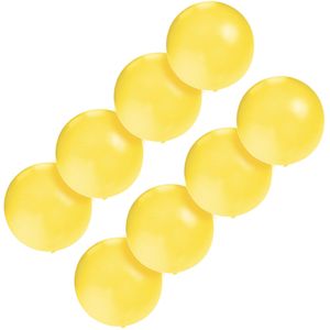 Set van 8x stuks groot formaat gele ballon met diameter 60 cm - Feestartikelen/versieringen