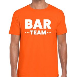 Bar team tekst t-shirt oranje heren - evenementen crew / personeel shirt