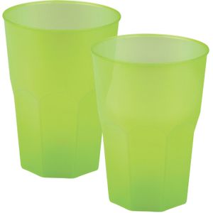 Santex drinkglazen frosted - groen - 12x - 420 ml - onbreekbaar kunststof - Cocktailglazen