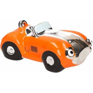 Spaarpot oranje sportauto cabriolet 14 cm