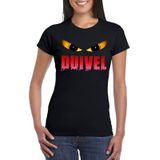 Halloween duivel t-shirt zwart dames - Halloween kostuum