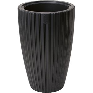 Form Plastic Plantenpot/bloempot Mika - kunststof - zwart - D40 x H58 cm - met binnenpot - rond