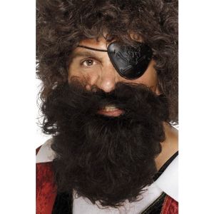 Bruine piraten verkleed baard voor heren - verkleedkleding accessoires baarden