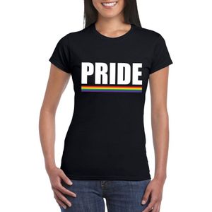 Gay Pride t-shirt zwart Pride dames - LGBT/ Lesbische shirts