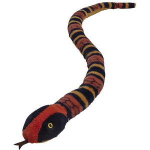 Pluche dieren knuffels Koraal slang van 150 cm - Knuffeldieren slangen speelgoed