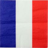 60x Frankrijk thema servetten 33 x 33 cm - Landen thema tafeldecoratie versieringen - Papieren servetjes
