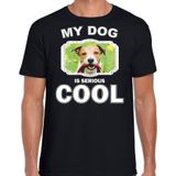 Jack russel honden t-shirt my dog is serious cool zwart - heren - Jack russel terriers liefhebber cadeau shirt