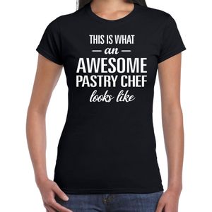 Awesome Pastry chef / geweldige banketbakker cadeau t-shirt zwart - dames -  bakker kado / verjaardag / beroep shirt