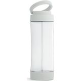 2x Stuks glazen waterfles/drinkfles met witte kunststof schroefdop en smartphone houder 390 ml - Sportfles - Bidon