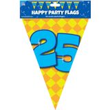 Paperdreams verjaardag 25 jaar thema vlaggetjes - 3x - feestversiering - 10m - folie - dubbelzijdig
