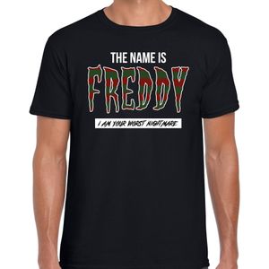The name is Freddy halloween verkleed t-shirt zwart voor heren - horror shirt / kleding / kostuum