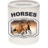 Dieren liefhebber bruin paard spaarpot  9 cm jongens en meisjes - keramiek - Cadeau spaarpotten paarden liefhebber