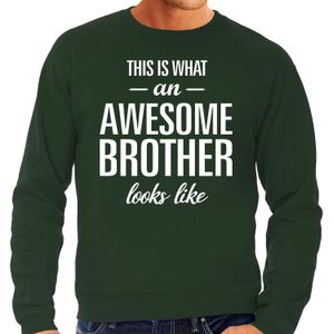 Awesome brother - geweldige broer cadeau sweater groen heren - Verjaardag kado trui