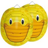 6x stuks dieren thema lampion eend 22 cm - Feestartikelen en versieringen