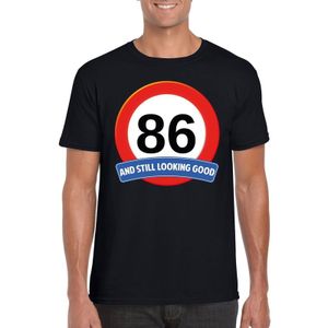 86 jaar and still looking good t-shirt zwart - heren - verjaardag shirts