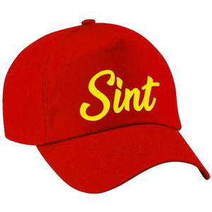 Sint verkleed pet rood voor kinderen - rode baseball cap Sinterklaas - carnaval verkleedaccessoire voor kostuum / Sinterklaas feest outfit