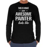 Awesome Painter - geweldige schilder cadeau shirt long sleeve zwart heren - beroepen shirts / verjaardag cadeau