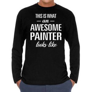 Awesome Painter - geweldige schilder cadeau shirt long sleeve zwart heren - beroepen shirts / verjaardag cadeau