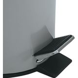 MSV Prullenbak/pedaalemmer - 2x - metaal - grijs - 3 liter - 17 x 25 cm - Badkamer/toilet