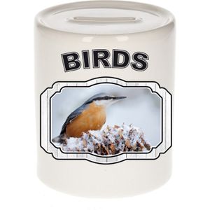 Dieren liefhebber boomklever vogel spaarpot  9 cm jongens en meisjes - keramiek - Cadeau spaarpotten vogels liefhebber