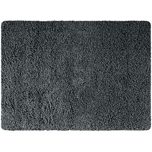 MSV Badkamerkleedje/badmat tapijt - voor de vloer - donkergrijs - 50 x 70 cm - Microfibre - langharig